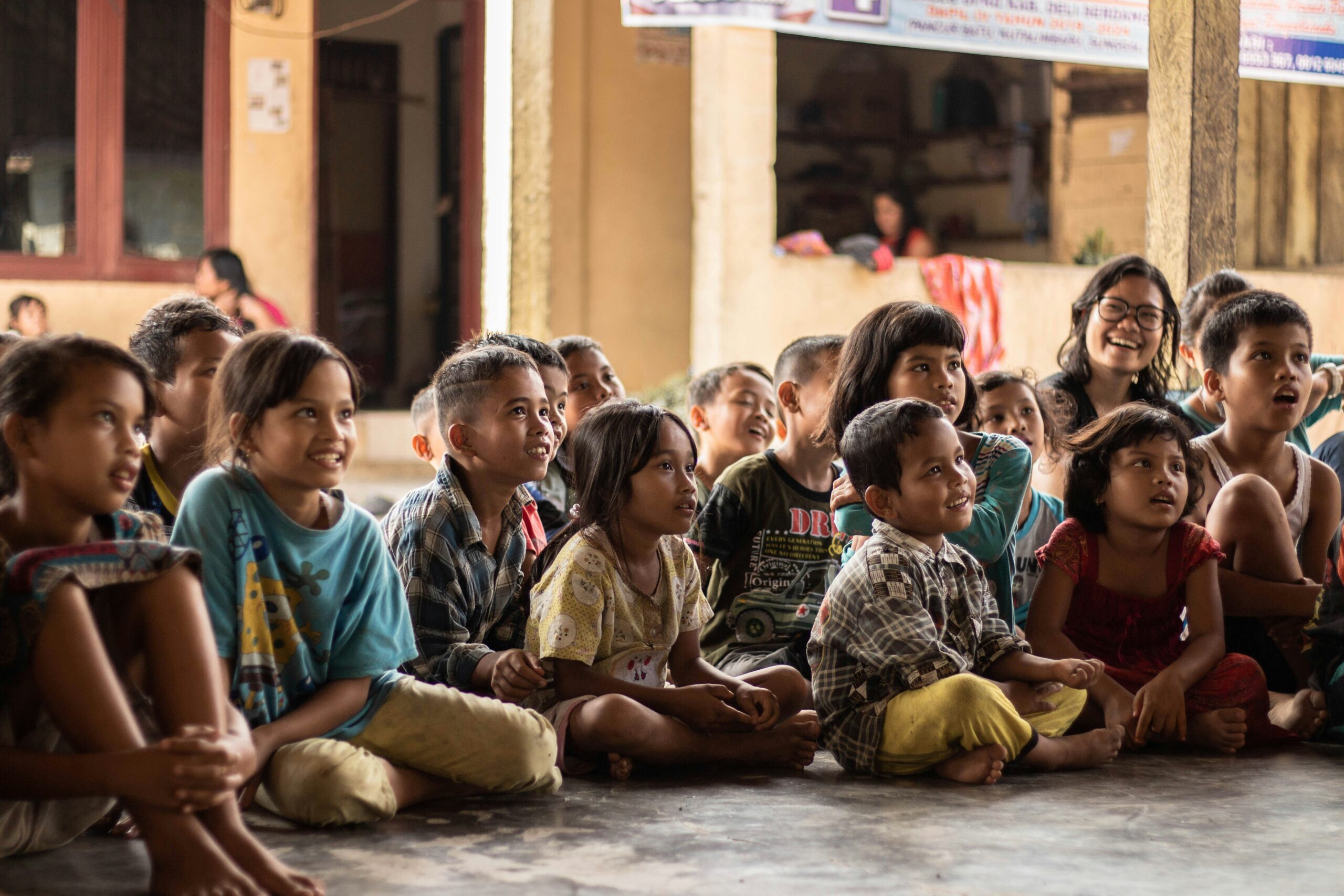 Children learning at Bala Samskara Kendra education center